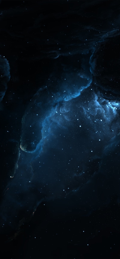 Sci Fi Nebula, Blue, Space, 1125x2436