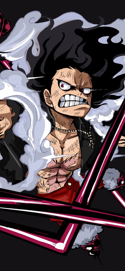Anime One Piece, Monkey D. Luffy, Gear Fourth, 1125x2436