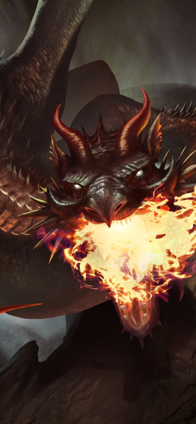 Fantasy Dragon, Fire, 1125x2436