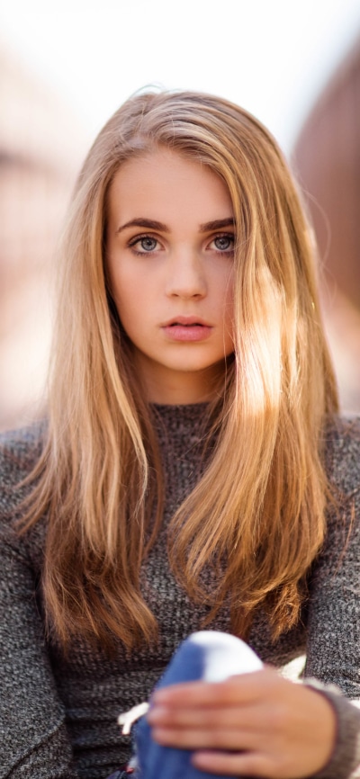 Women Model, Blue Eyes, Blonde, 1125x2436