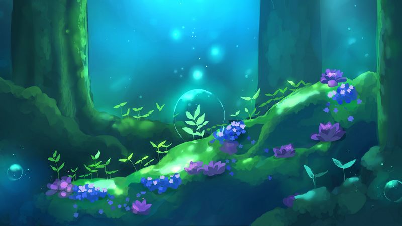 bubble, magic, flowers, forest, 4k