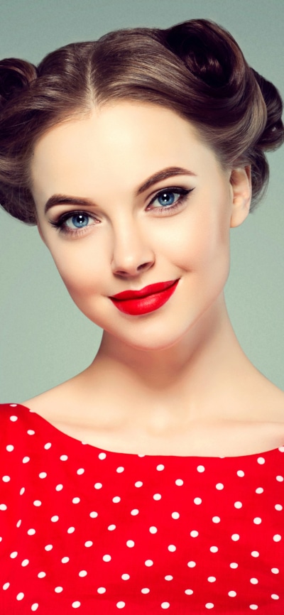 Women Model, Blue Eyes, Face, Lipstick, Brunette, 1125x2436