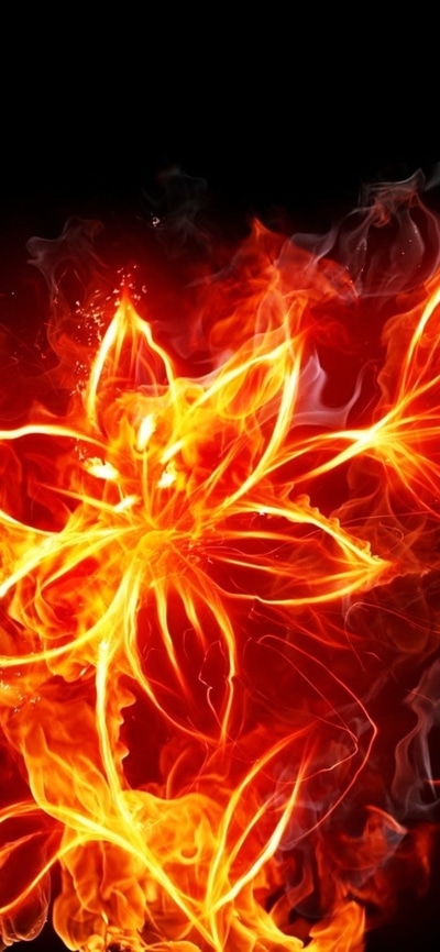 Artistic Flower, Fire, Smoke, 1125x2436