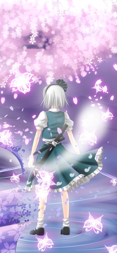 Anime Touhou, Youmu Konpaku, 1125x2436
