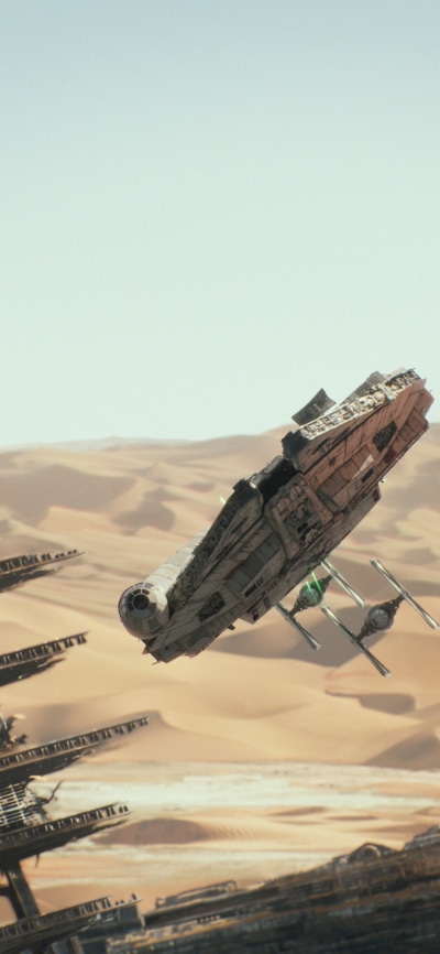 Movie Star Wars Episode VII: The Force Awakens, Star Wars, Millennium Falcon, TIE Fighter, 1125x2436