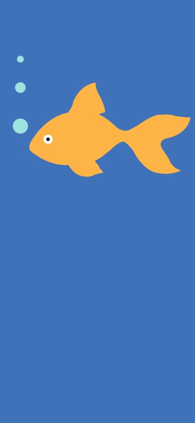 Artistic Minimalist, Blue, Fish, 1125x2436