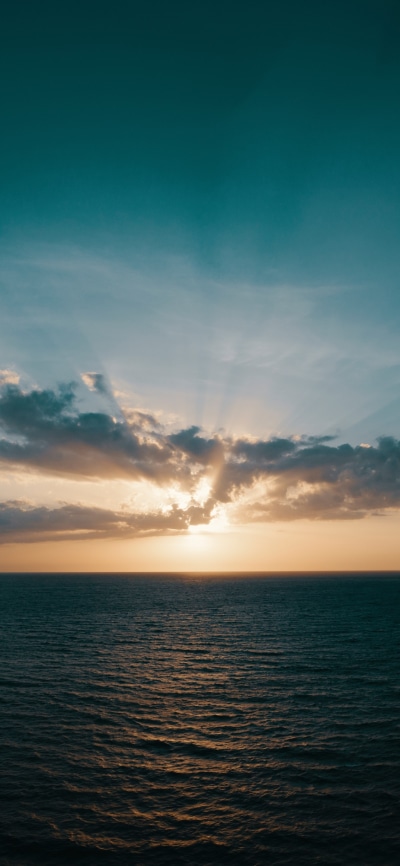 Earth Ocean, Sky, Sunrise, Horizon, Nature, 1125x2436