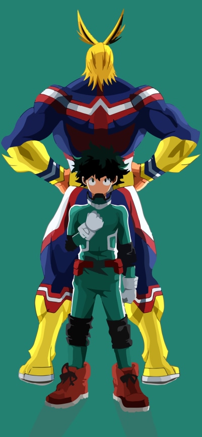 Anime My Hero Academia, All Might, Izuku Midoriya, 1125x2436