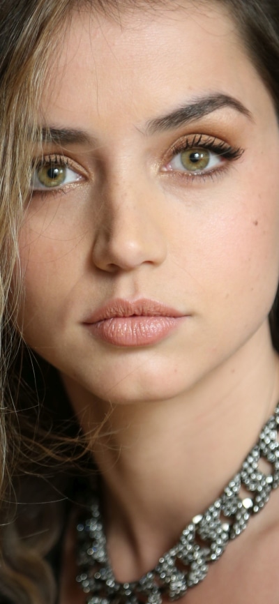 Celebrity Ana de Armas, Cuban, Brunette, Face, Green Eyes, Actress, 1125x2436