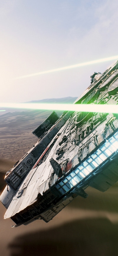 Movie Star Wars Episode VII: The Force Awakens, Star Wars, Millennium Falcon, TIE Fighter, 1125x2436