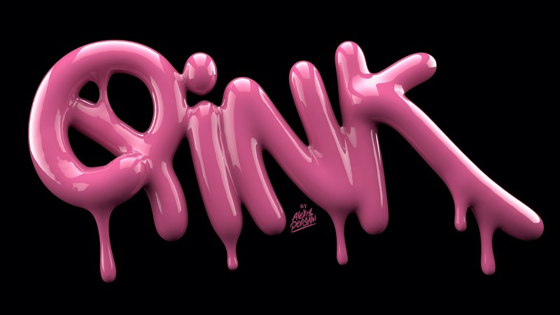 typography, 4K, font, abstract, pink, shape, 3D