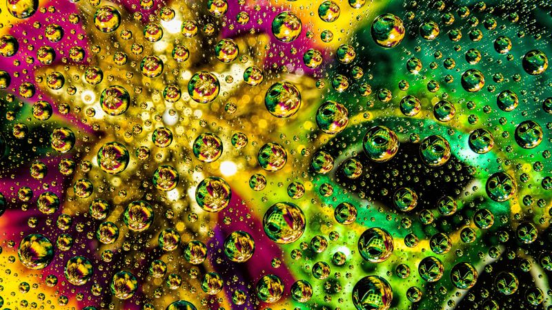 abstraction, bubble, drops, colorful, 4k