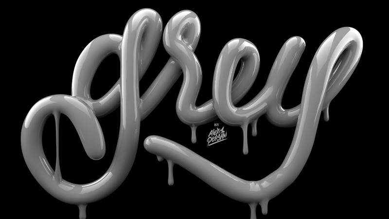 abstract, 4K, font, typography, grey, shape, 3D