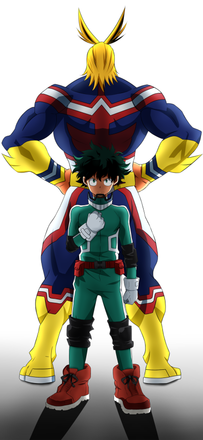 Anime My Hero Academia, All Might, Izuku Midoriya, 1125x2436