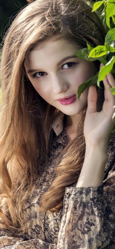 Women Model, Sunny, Brown Eyes, Brunette, Lipstick, 1125x2436