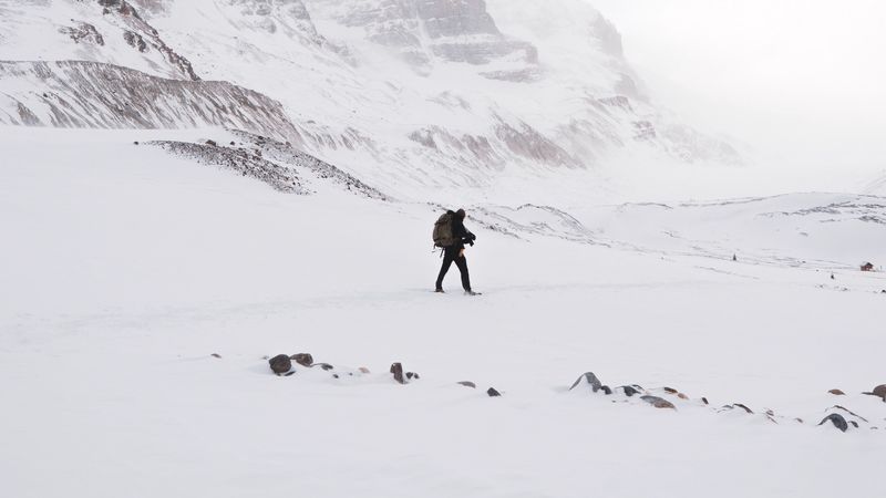 lonely, loneliness, rocks, snow, 4k