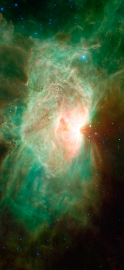 Sci Fi Nebula, Space, Green, Horse Head Nebula, Stars, 1125x2436