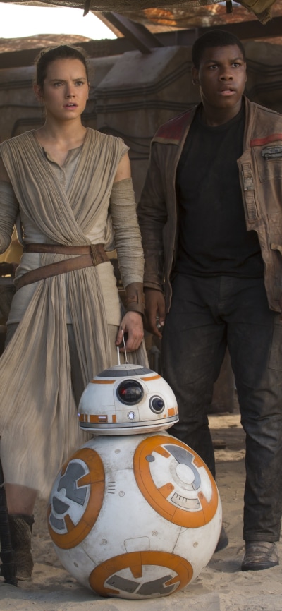 Movie Star Wars Episode VII: The Force Awakens, Daisy Ridley, John Boyega, Finn (Star Wars), BB-8, Rey (Star Wars), 1125x2436