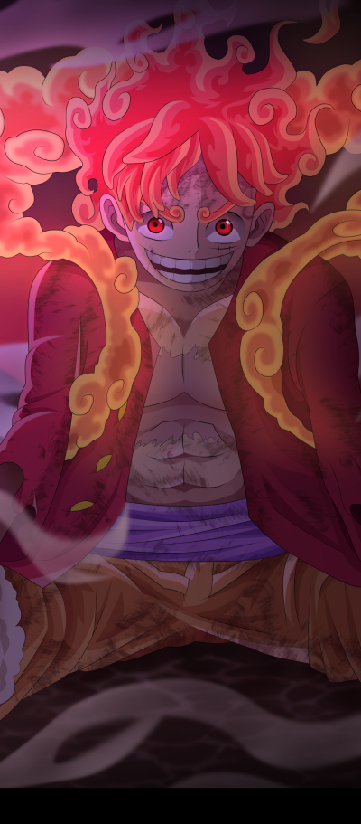 Anime One Piece, Monkey D. Luffy, Gear 5 (One Piece), 1080x2460