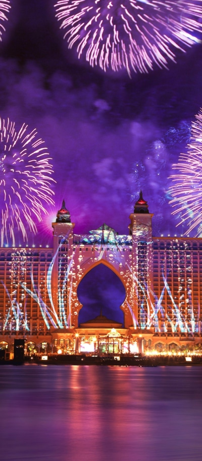 Man Made Atlantis, The Palm, Fireworks, Colors, Celebration, Dubai, Atlantis Hotel, 1080x2460