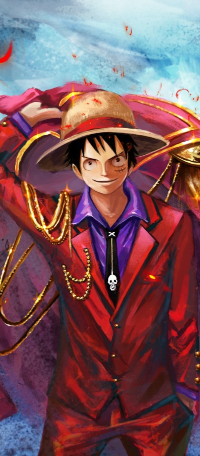 Anime One Piece, Monkey D. Luffy, 1080x2460