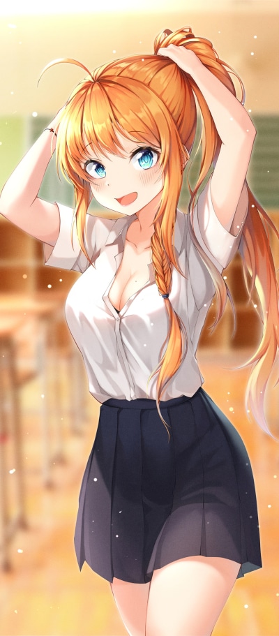 Anime Princess Connect! Re:Dive, Aqua Eyes, Pecorine (Princess Connect), Blonde, Skirt, 1080x2460