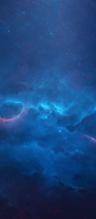 Sci Fi Nebula, Blue, Space, 1080x2460