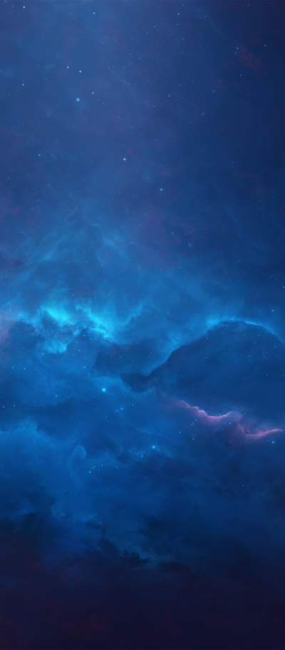 Sci Fi Nebula, Space, Blue, 1080x2460