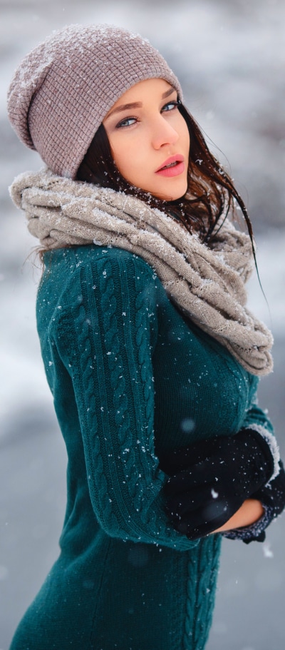 Women Angelina Petrova, Hat, Model, Scarf, 1080x2460