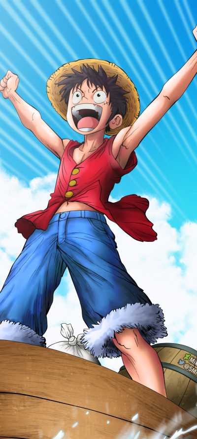 Anime One Piece, Monkey D. Luffy, 1080x2400