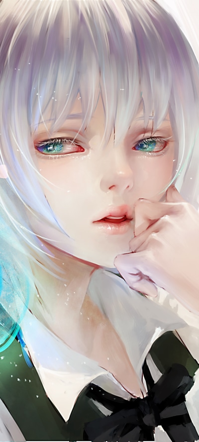 Anime Touhou, Youmu Konpaku, Sad, 1080x2400
