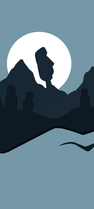 Artistic Minimalist, Statue, Moon, 1080x2400