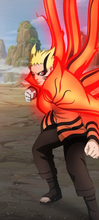 Anime Boruto, Naruto Uzumaki, Baryon Mode (Naruto), 1080x2400