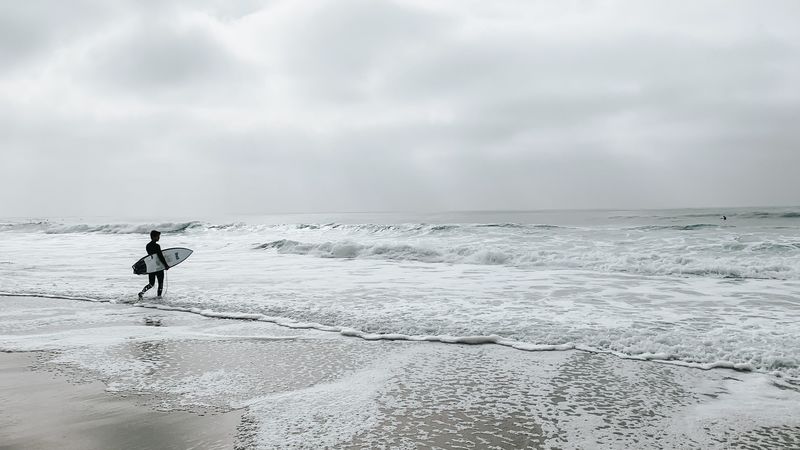 surfing, coast, waves, tide, 4k
