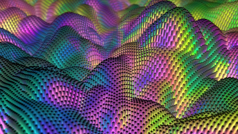 Rainbow Hills, colorful, 4k, mountains, abstract