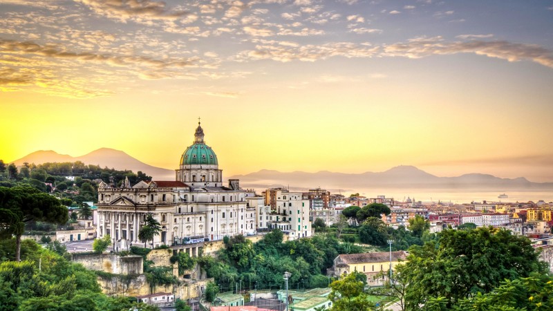 Italy, naples, napoli, city, sky, clouds, hotel, travel