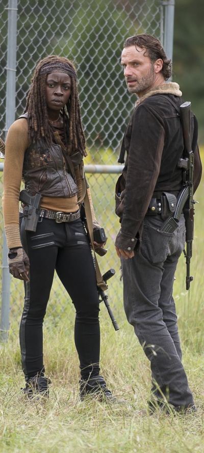 TV Show The Walking Dead, Rick Grimes, Danai Gurira, Michonne (The Walking Dead), Andrew Lincoln, 1080x2400