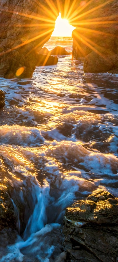 Earth Ocean, Arch, Sunset, 1080x2400