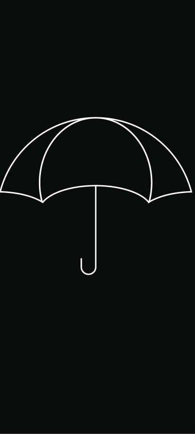 Artistic Minimalist, Black, Umbrella, 1080x2400
