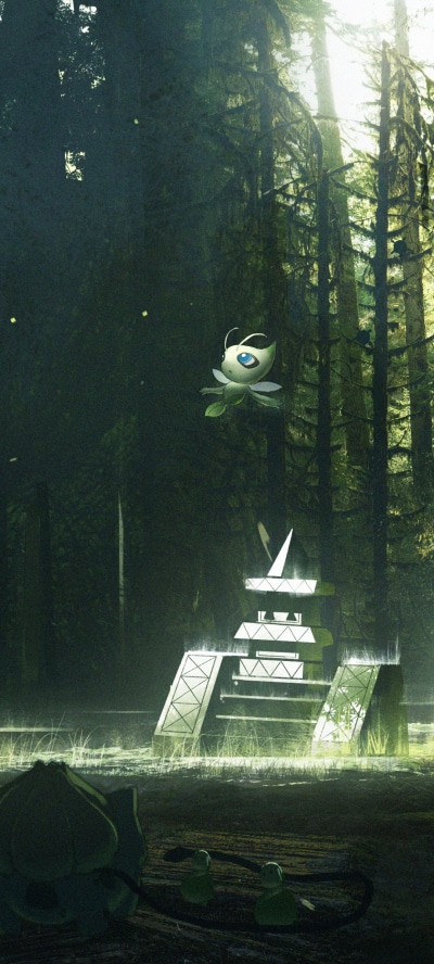 Anime Pokémon, Celebi (Pokémon), 1080x2400