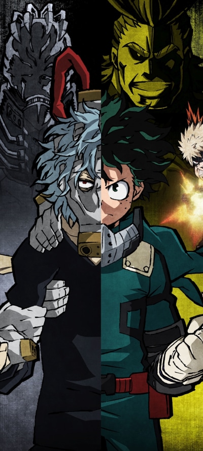 Anime My Hero Academia, Tomura Shigaraki, Izuku Midoriya, 1080x2400