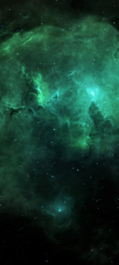 Sci Fi Nebula, Green, Space, Stars, 1080x2400