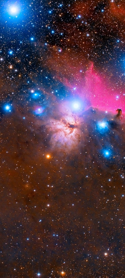 Sci Fi Nebula, Space, Colors, Stars, Orion Nebula, 1080x2400