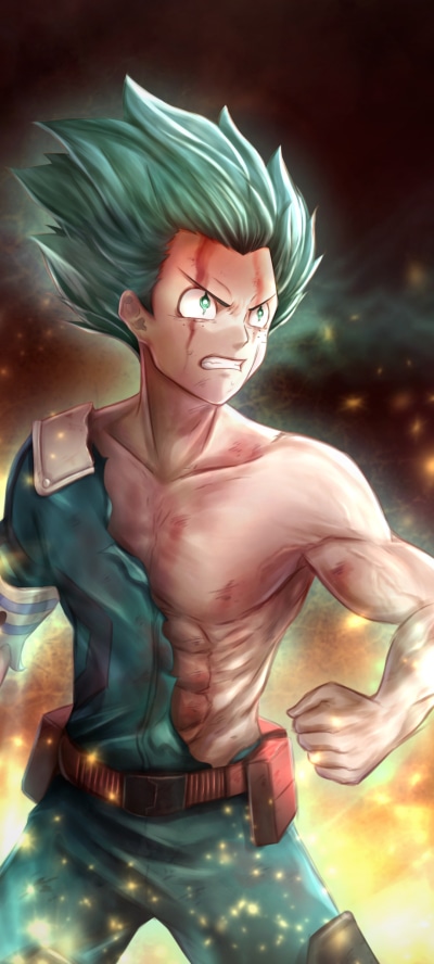 Anime My Hero Academia, Izuku Midoriya, 1080x2400