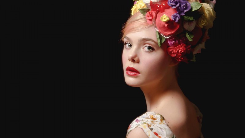 Elle Fanning, look, flowers, Most popular celebs