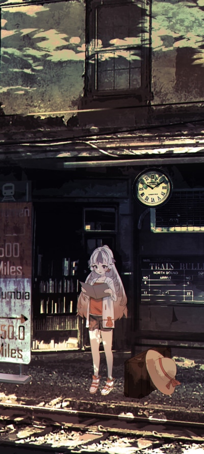Video Game Arknights, Snowsant (Arknights), Train Station, 1080x2400