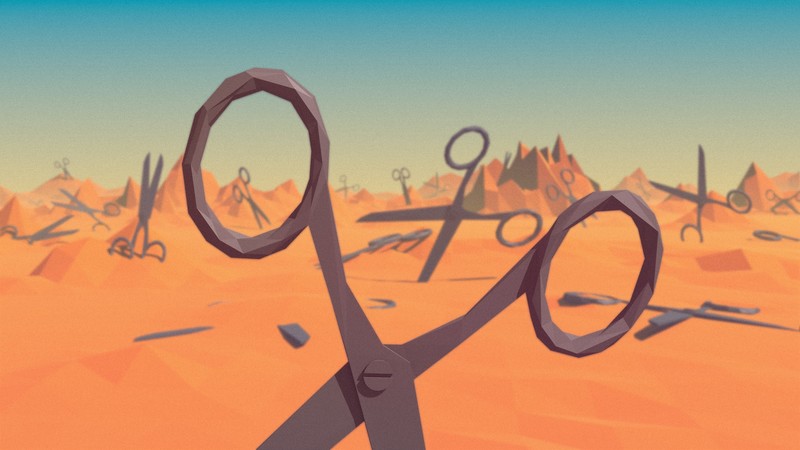 polygon, 4k, landscape, nature, scissors, low poly, 3D