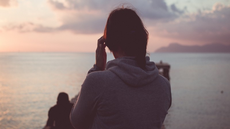 girl, water, sea