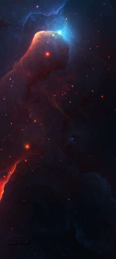 Sci Fi Nebula, Stars, Space, 1080x2400