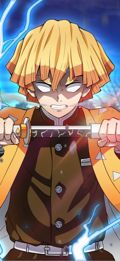 Anime Demon Slayer: Kimetsu no Yaiba, Zenitsu Agatsuma, 1080x2340